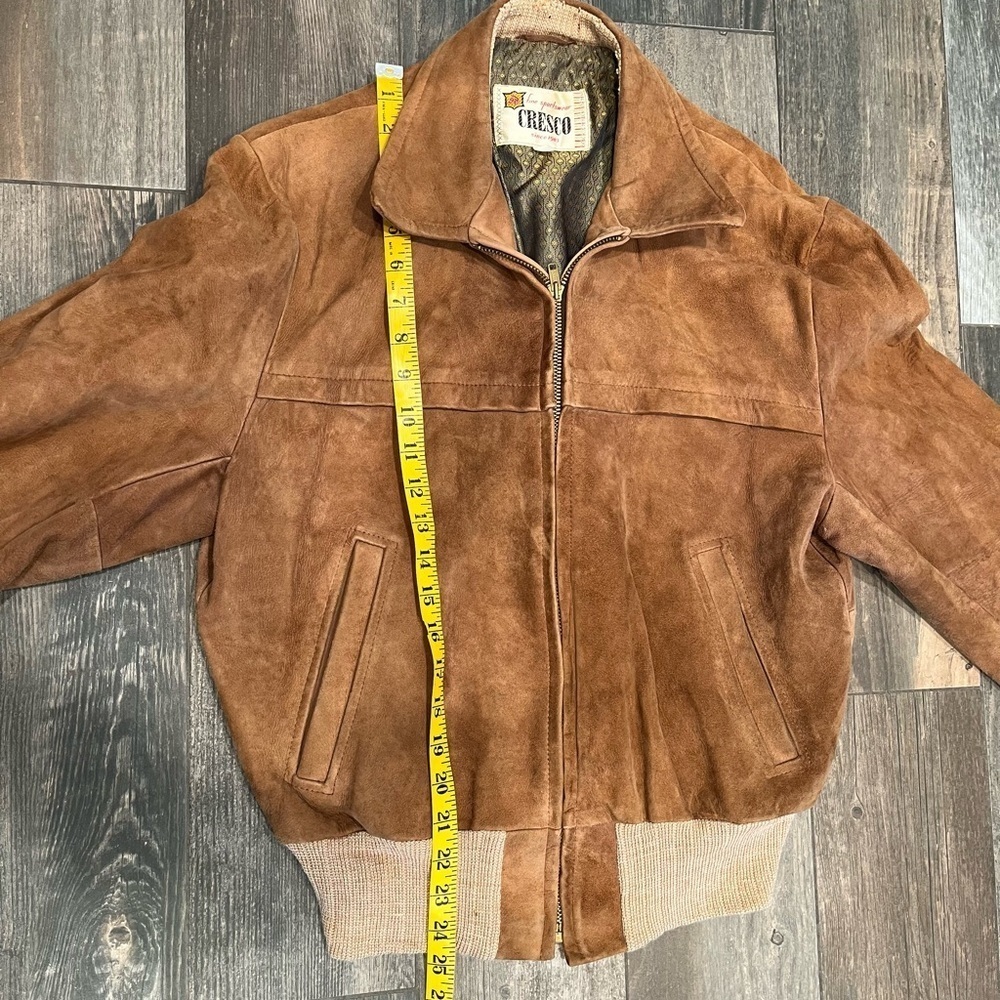 Cresco Suede Leather Bomber Jacket Vintage 60’s 70’s Retro - Picture 9 of 13